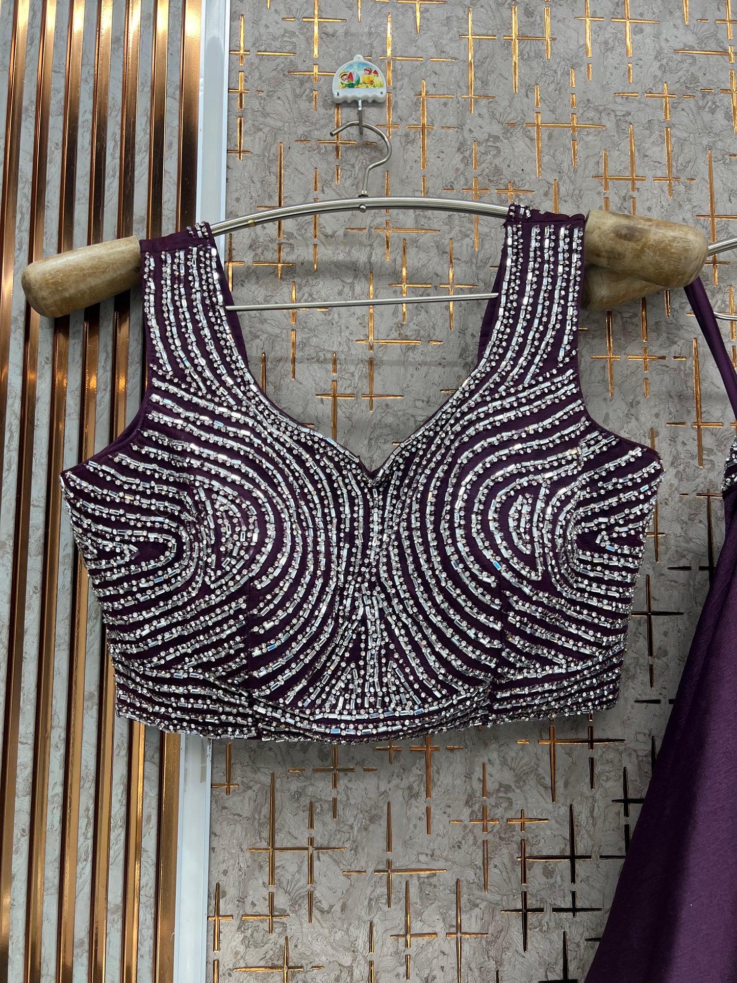 Dark Blue Crop Top Lehenga