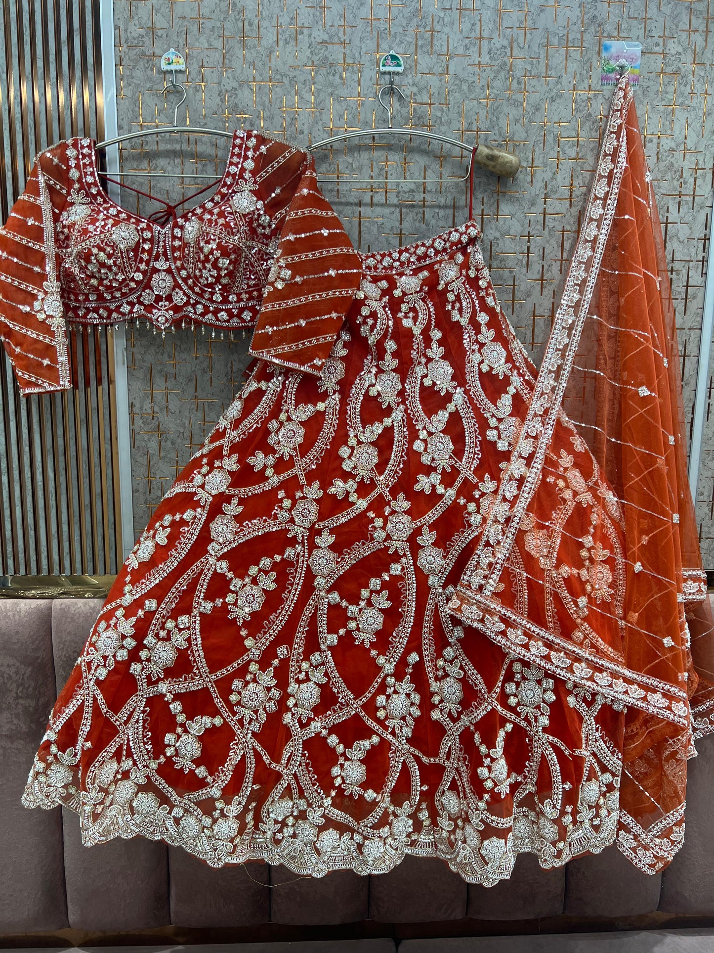 White Crop Top Lehenga