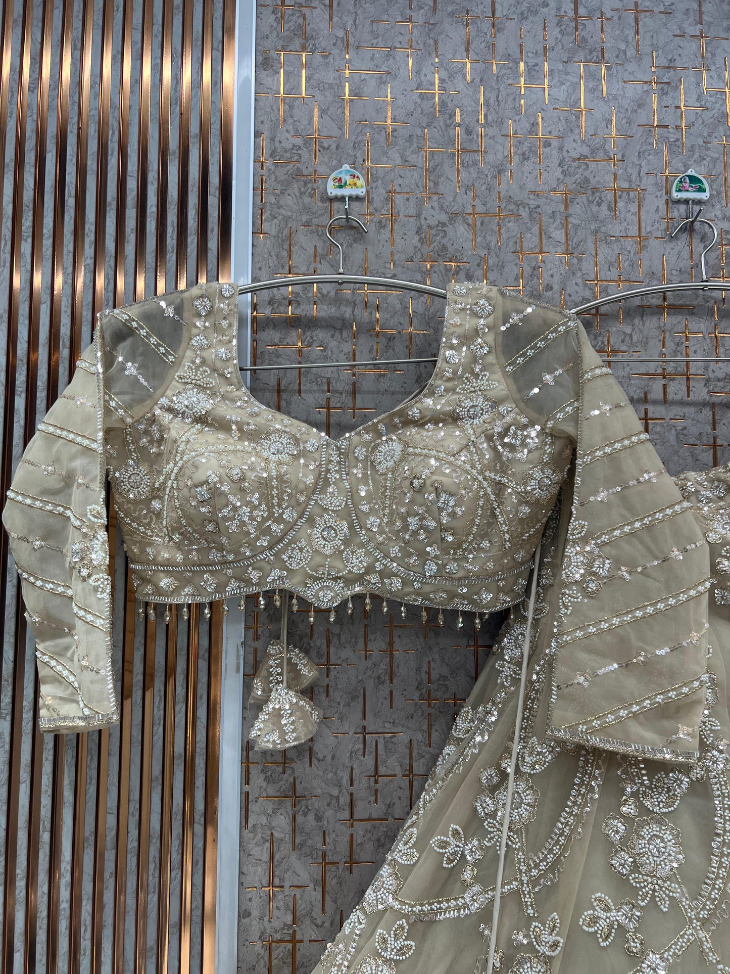 White Crop Top Lehenga