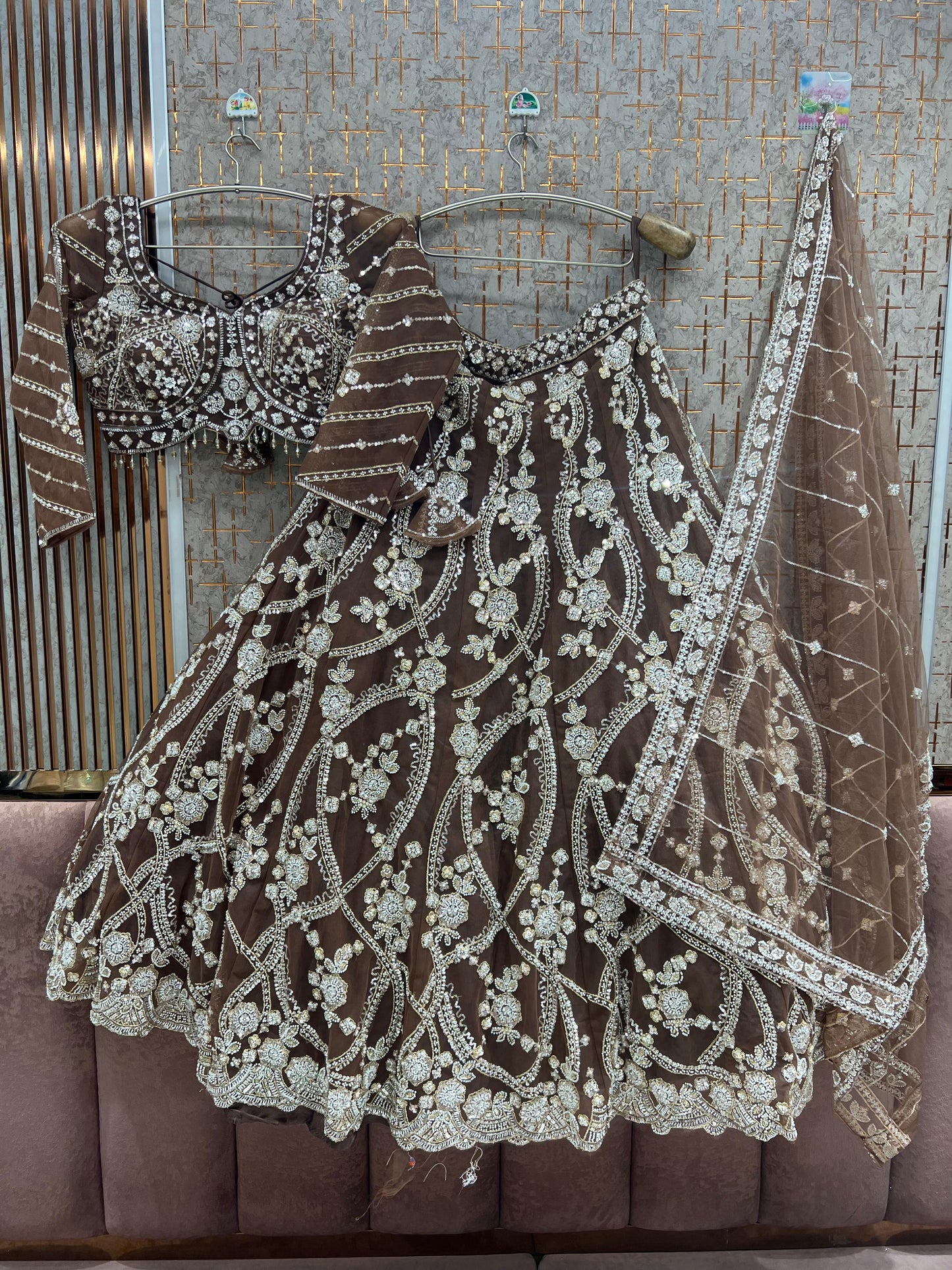 White Crop Top Lehenga