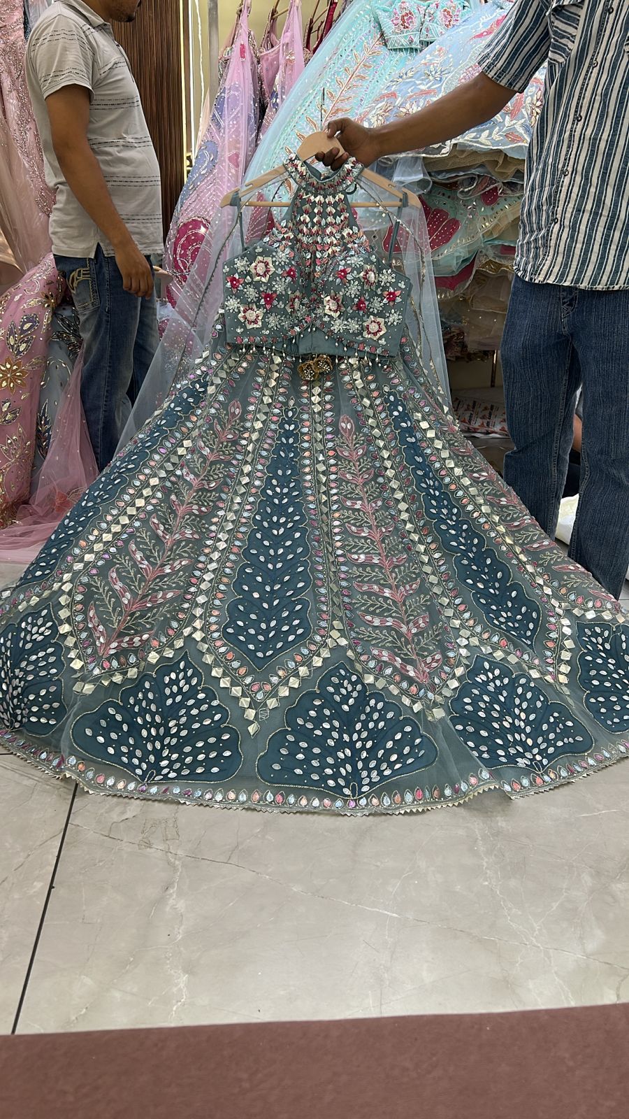 Blue Pdp Crop Top Lehenga