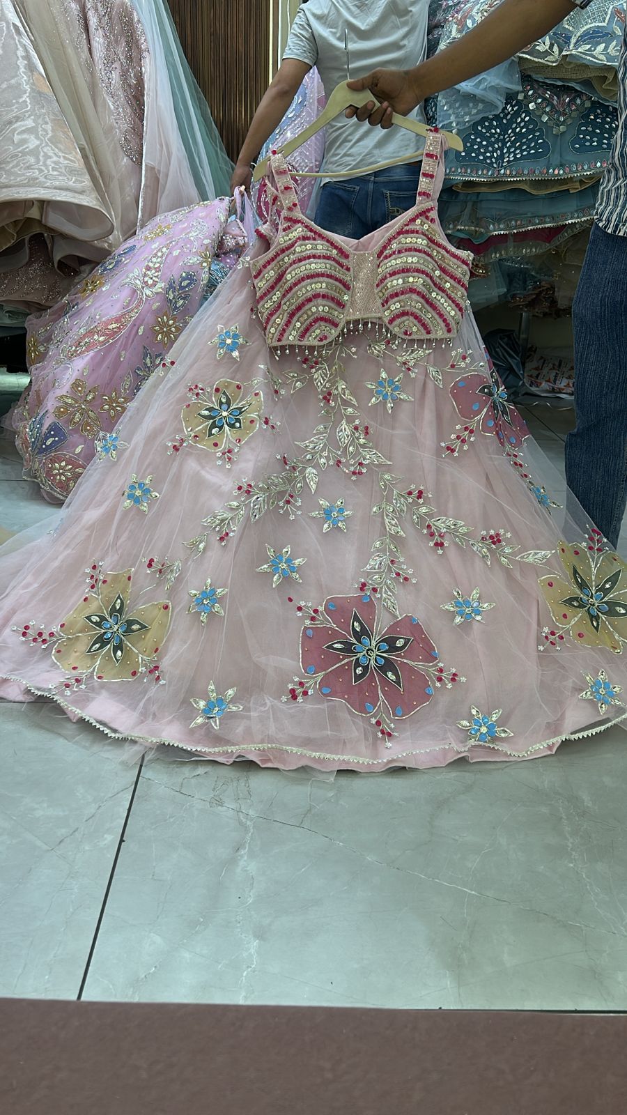 Pink Pdp Crop Top Lehenga