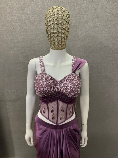 Purple Drape Saree