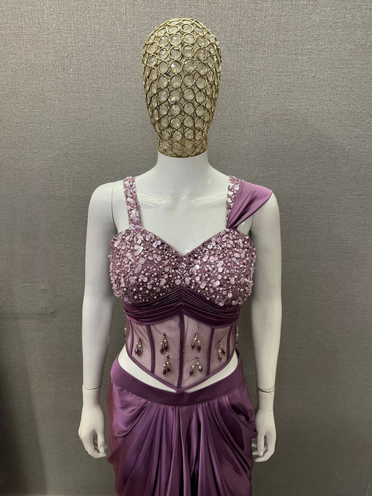 Purple Drape Saree