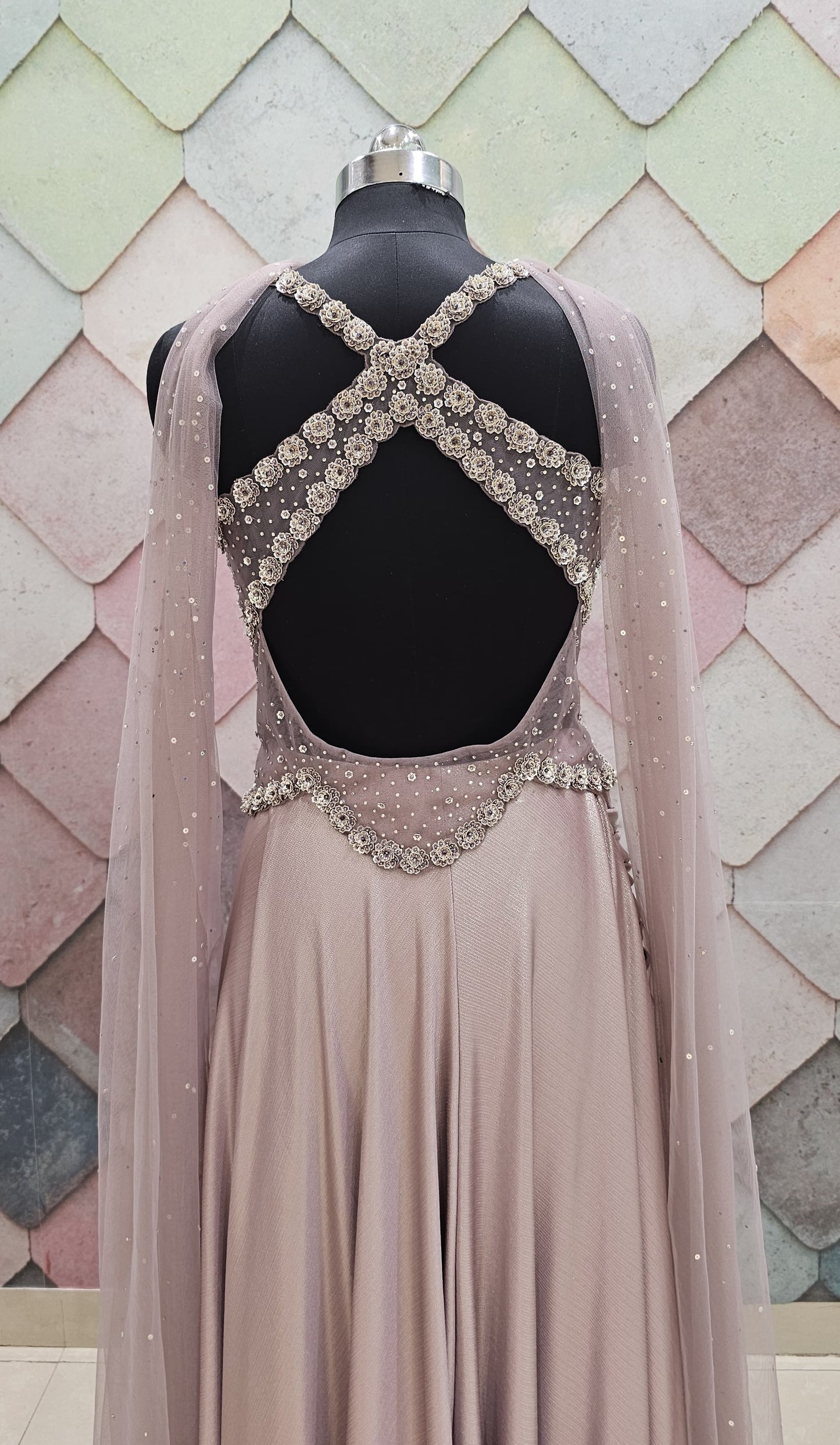 Pink handwork Crop Top Lehenga