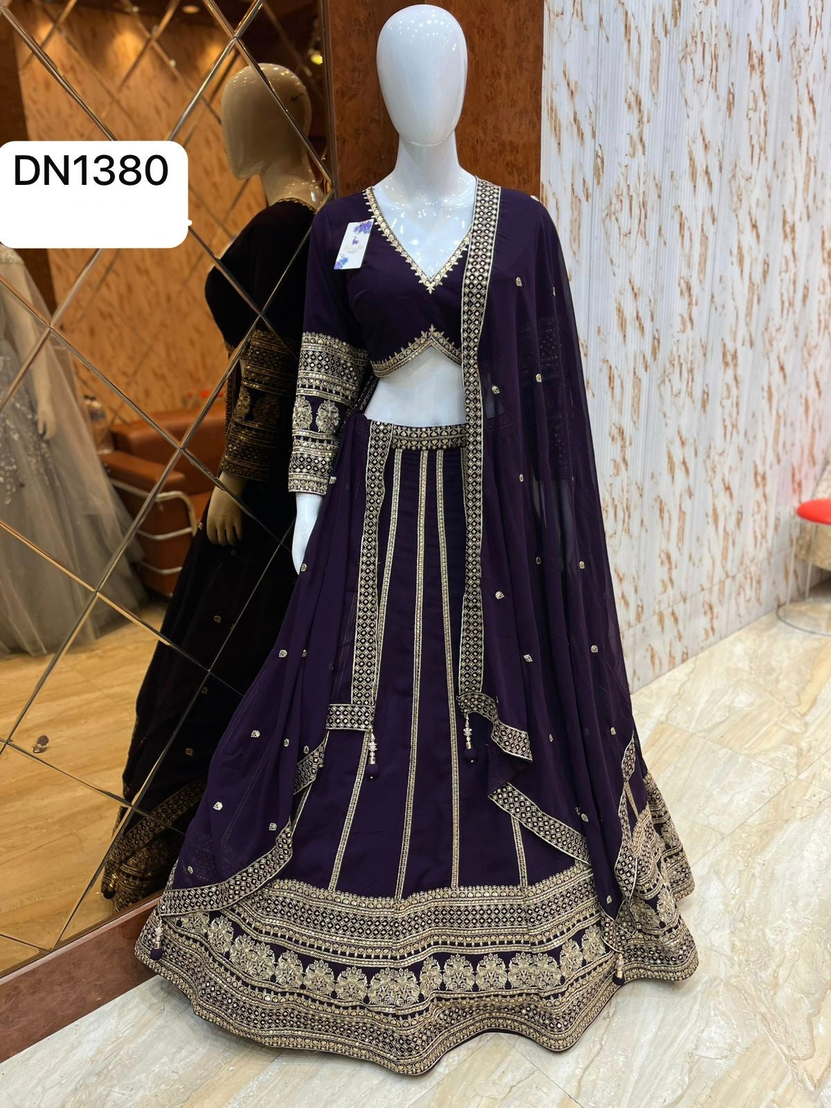 Black Crop Top Lehenga