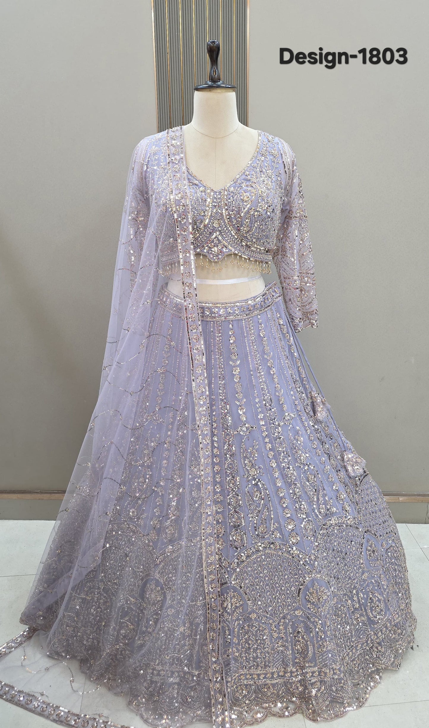 Lavender Crop Top Lehenga