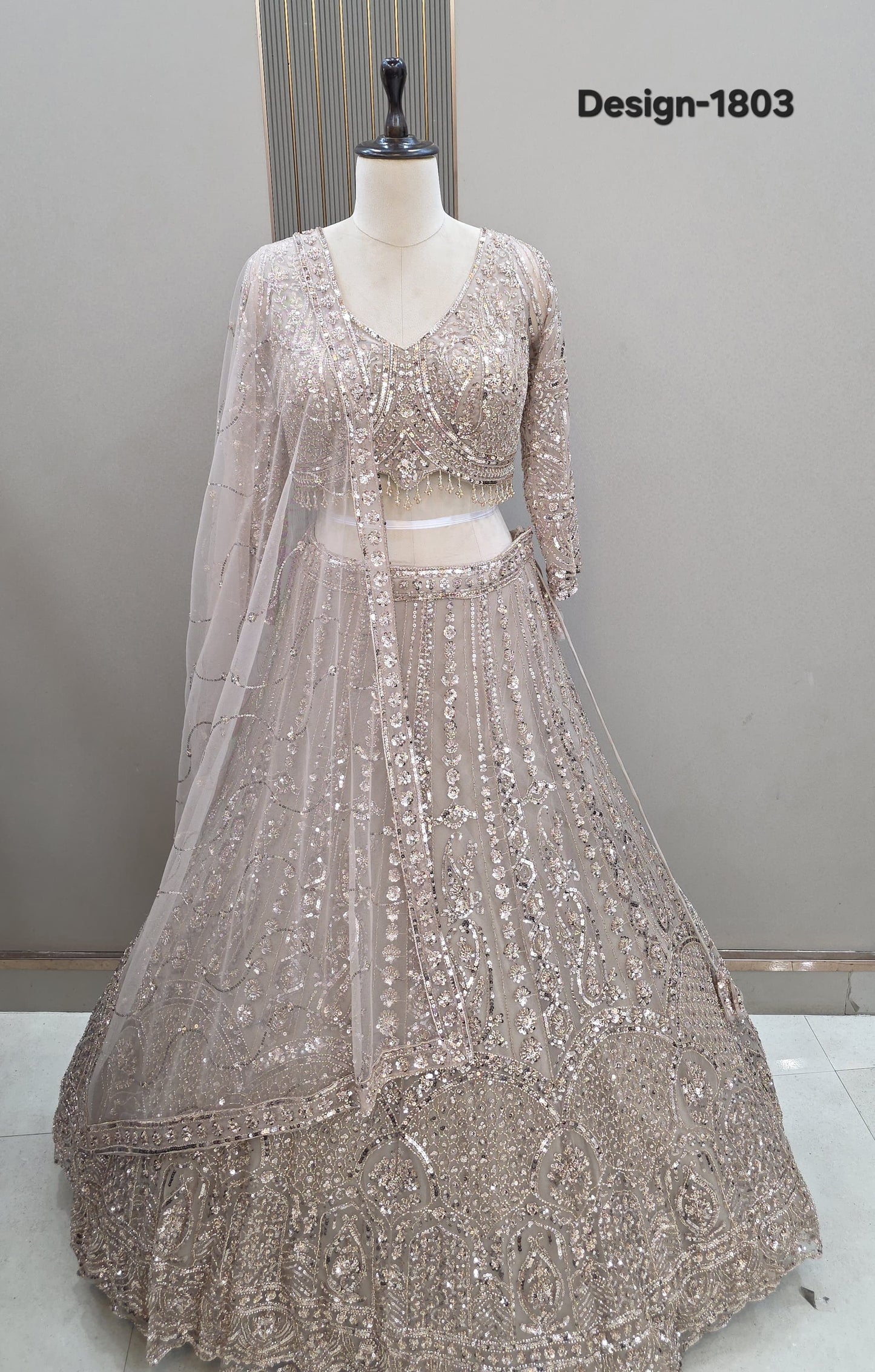 Lavender Crop Top Lehenga