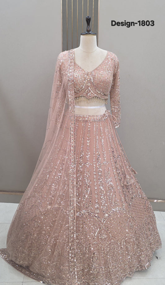 Baby pink Crop Top Lehenga