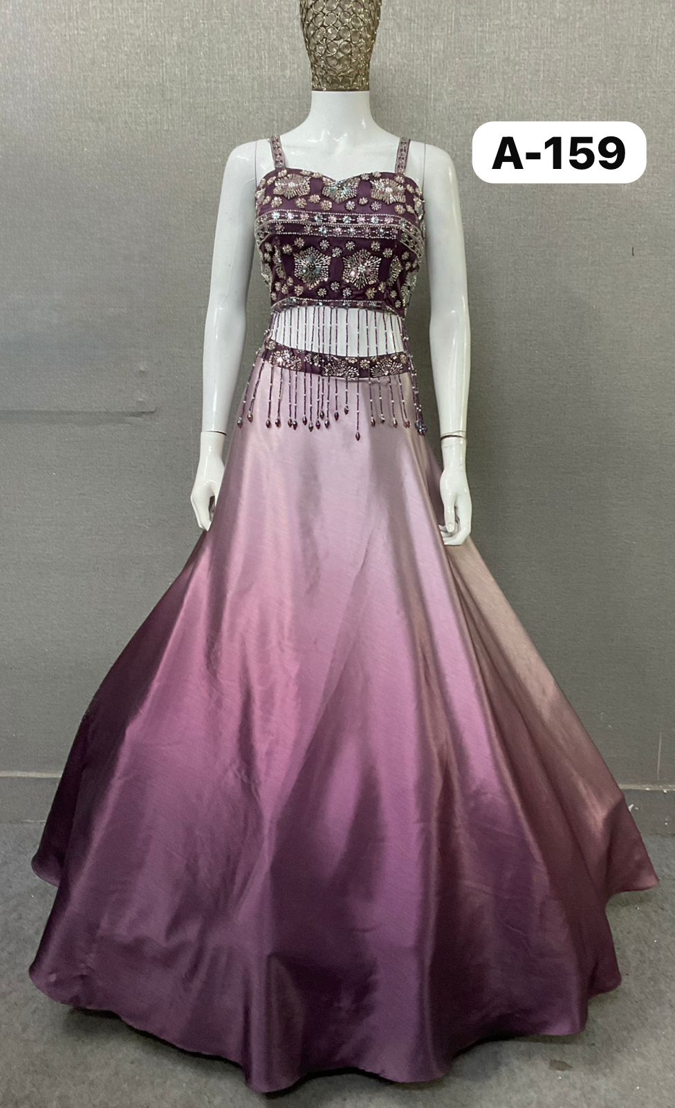 Purple Pink Crop Top Lehenga