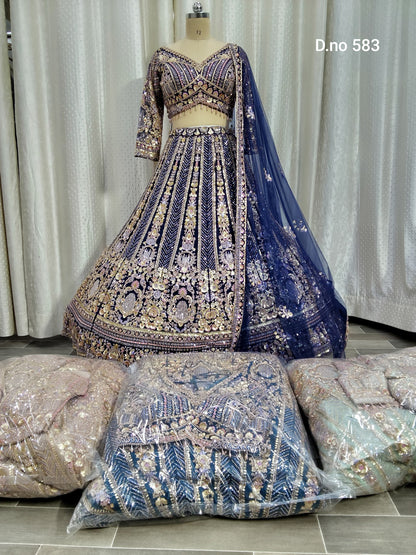 Purple Crop Top Lehenga