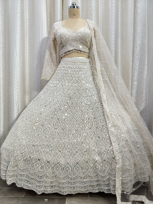 Golden on Golden Monotone Crop Top Lehenga
