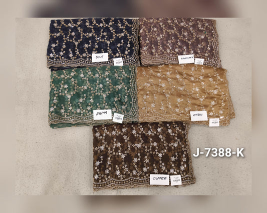 Blue Lavender Rama Green Chiku golden Coffee Brown Saree