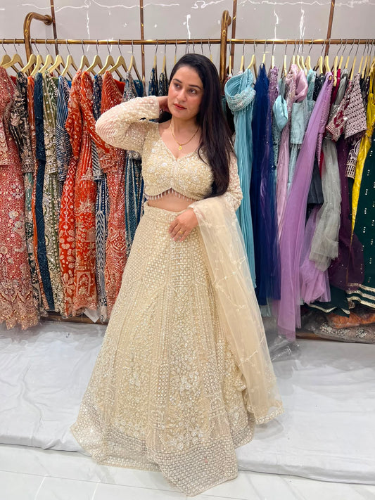 Chiku Golden Crop Top Lehenga