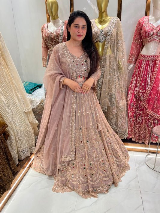 Pink Crop Top Lehenga