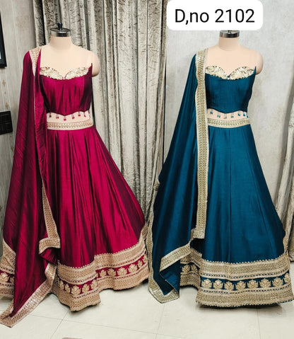 Maroon Blue Crop Top Lehenga