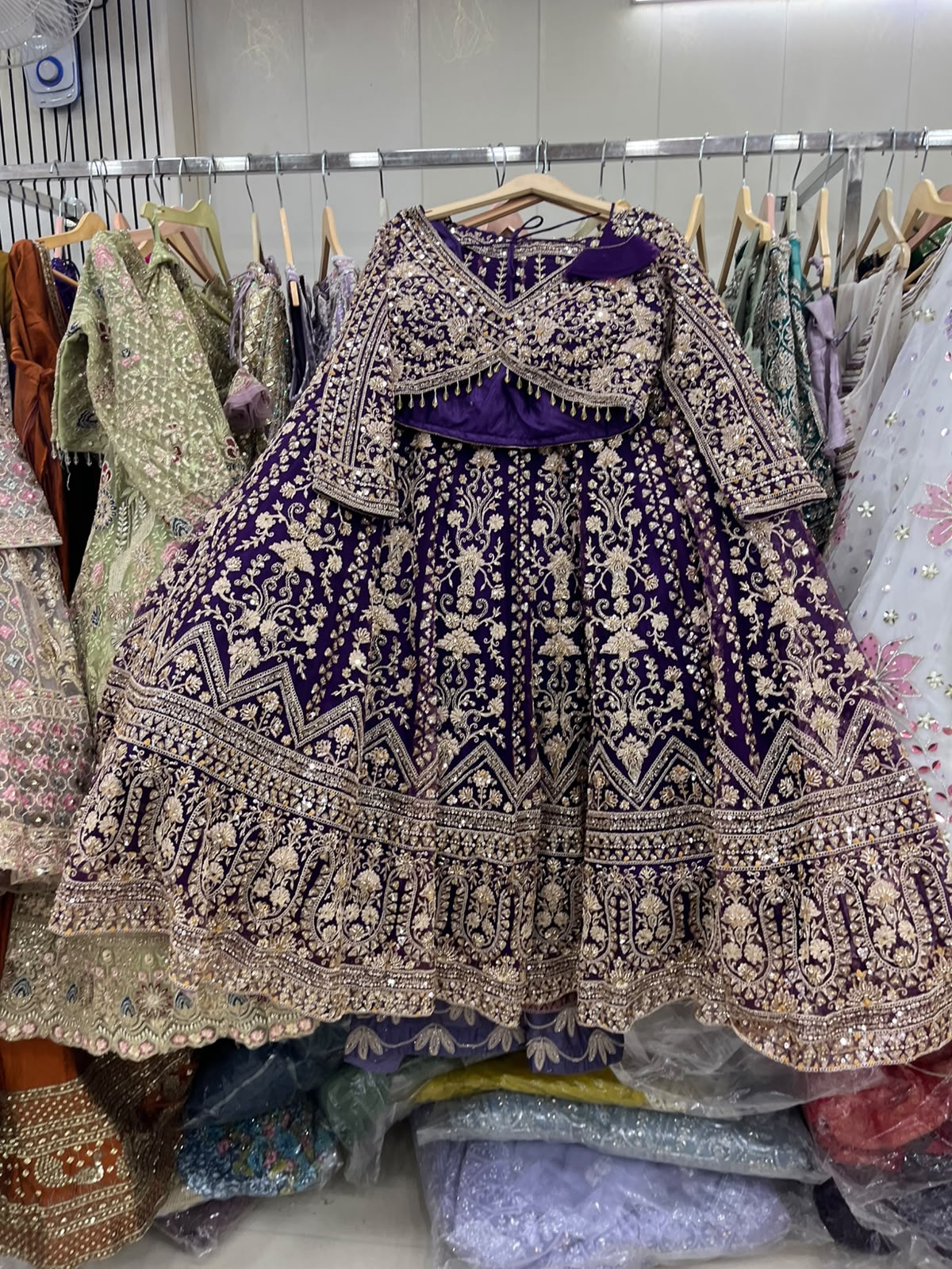 Purple Crop Top Lehenga