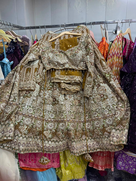 Mustard Crop Top Lehenga