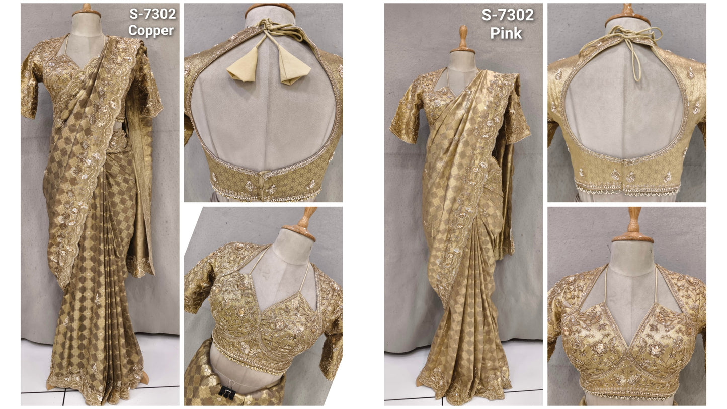 Golden Designer Saree