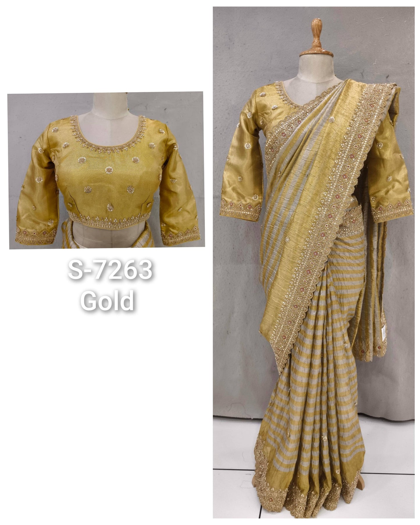 Golden Designer Saree