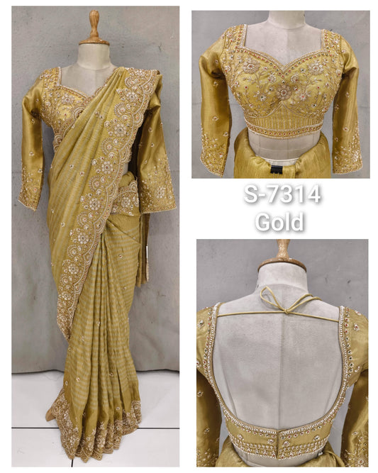 Golden Designer Saree