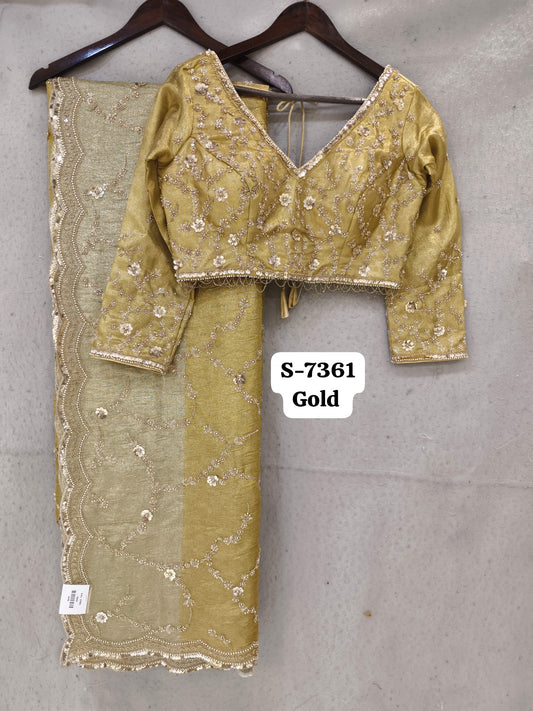 Golden Designer Saree