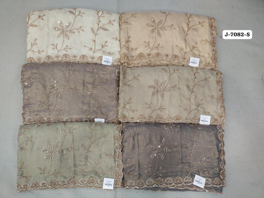 White Peach Purple pista Green Golden Saree