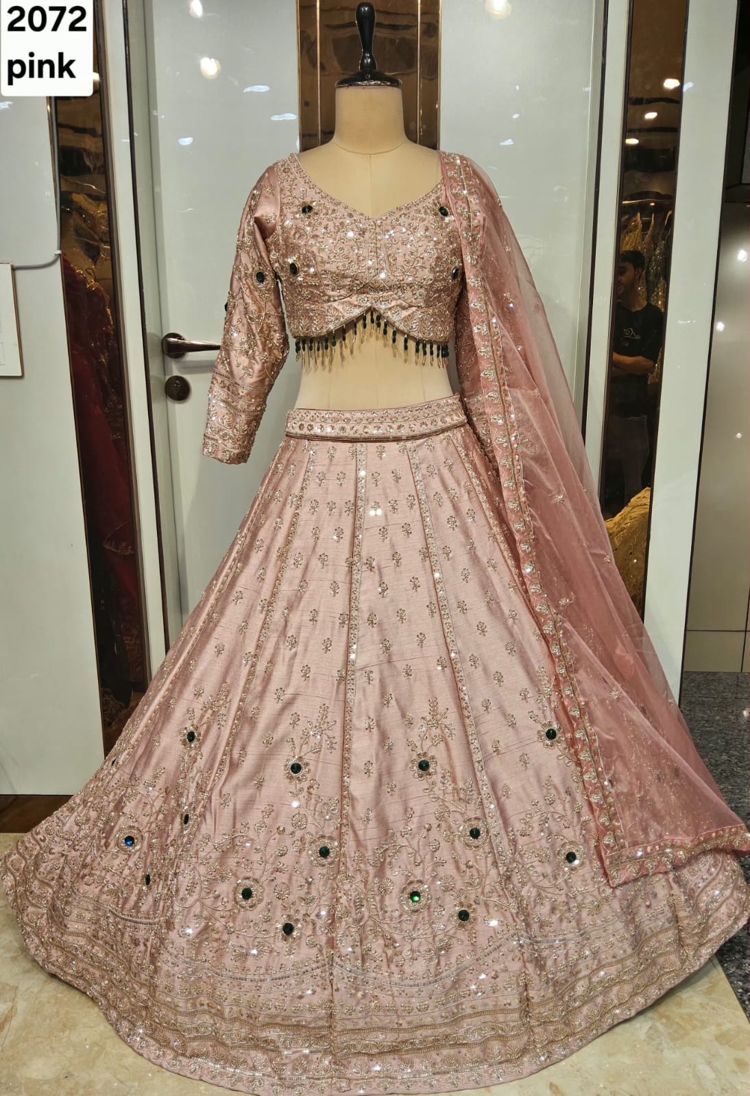 Pink rani Crop Top Lehenga