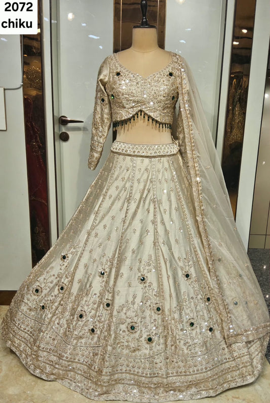 White Crop Top Lehenga