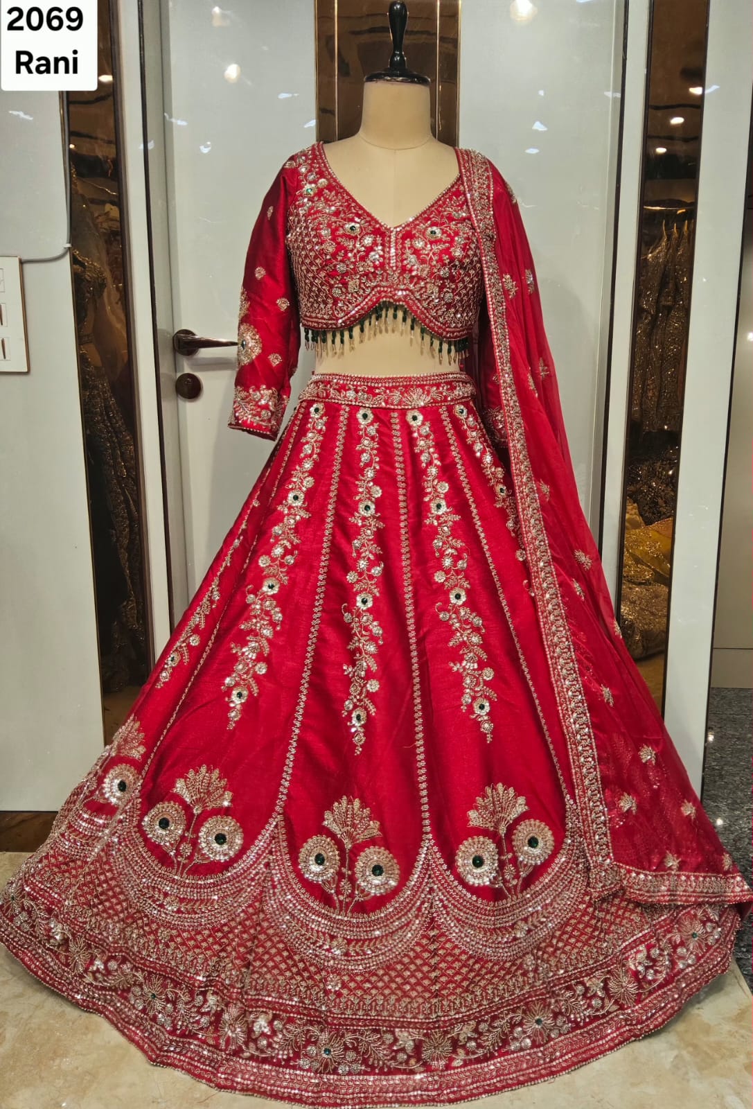 Pink rani Crop Top Lehenga
