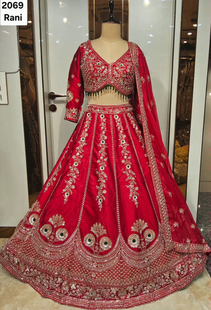 Pink rani Crop Top Lehenga