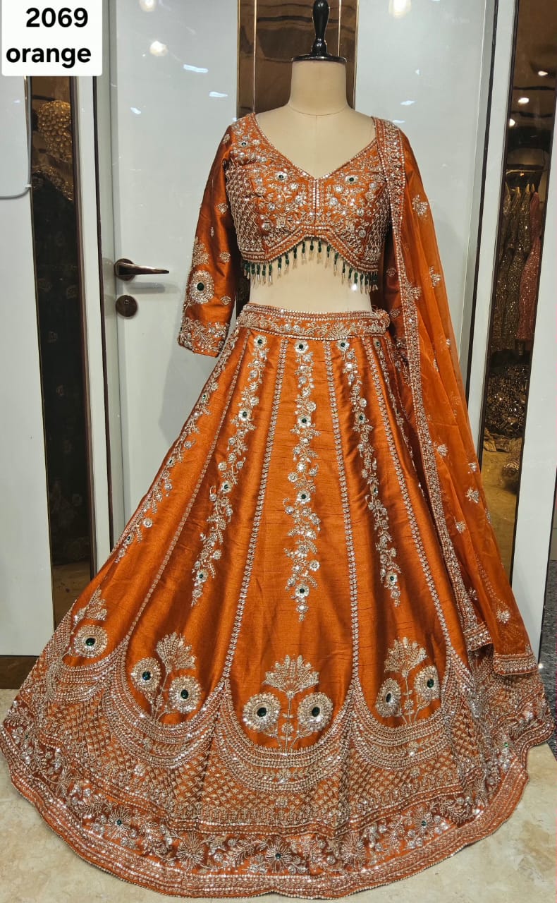 Pink rani Crop Top Lehenga