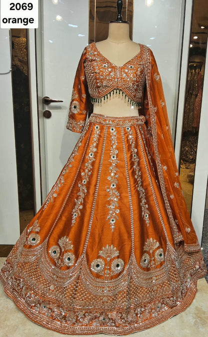 Pink rani Crop Top Lehenga