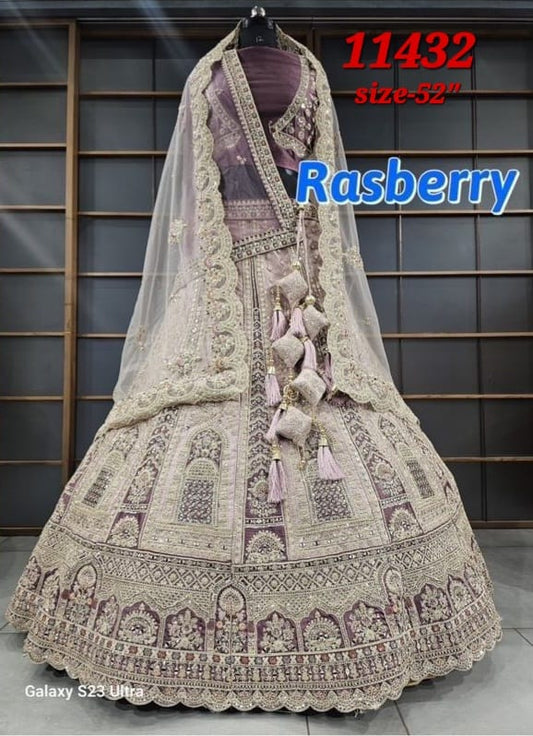 Raspberry Lavender Silk Lehenga