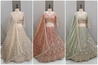 Pista Green Crop Top Lehenga