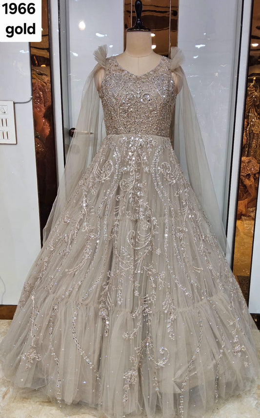 Onion Pink Designer Gown