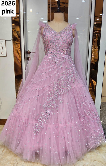 Onion Pink Designer Gown