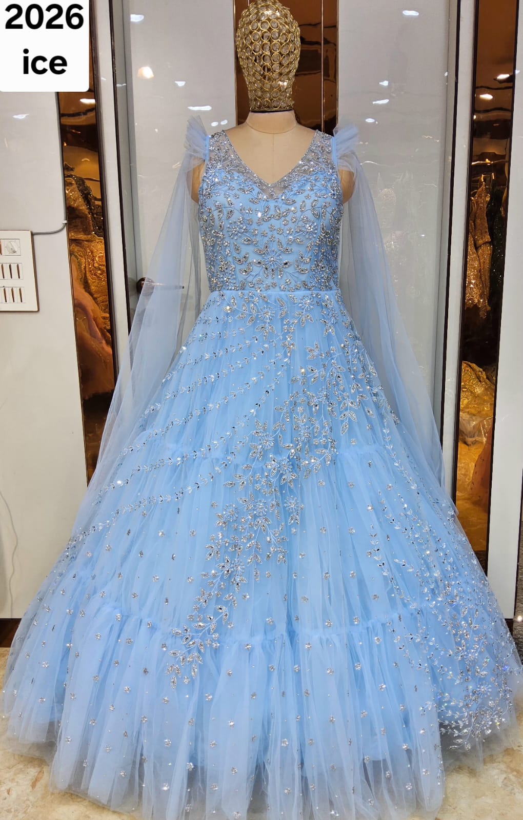 Onion Pink Designer Gown