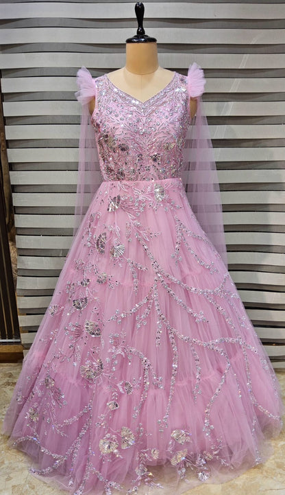 Baby Pink Designer Gown