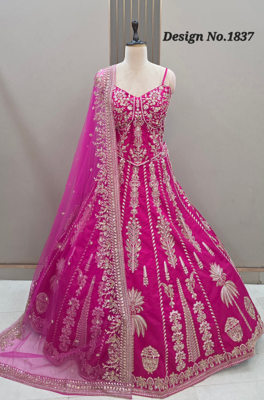 Pink Crop Top Lehenga