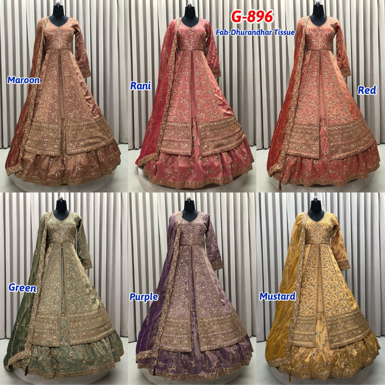 Maroon Rani Pink Red Green Purple Mustard long Dress Farshi Gaharara Dress Special