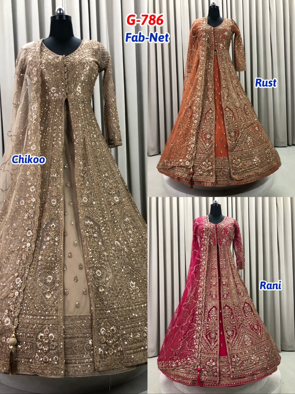 Golden Rani Pink Rust Orange long Dress Farshi Gaharara Dress Special