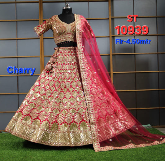 Cherry Red Bridal Lehenga