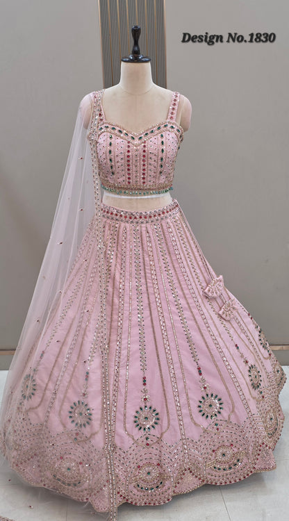 White Designer Crop Top Lehenga