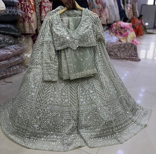 Light Green Crop Top Lehenga
