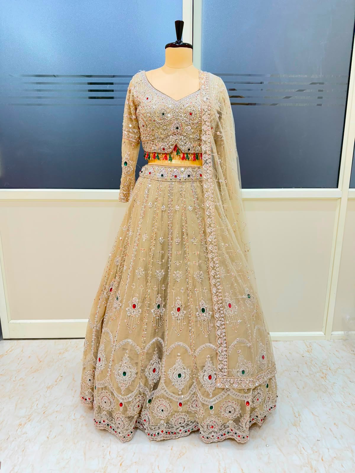 Golden Designer Crop Top Lehenga