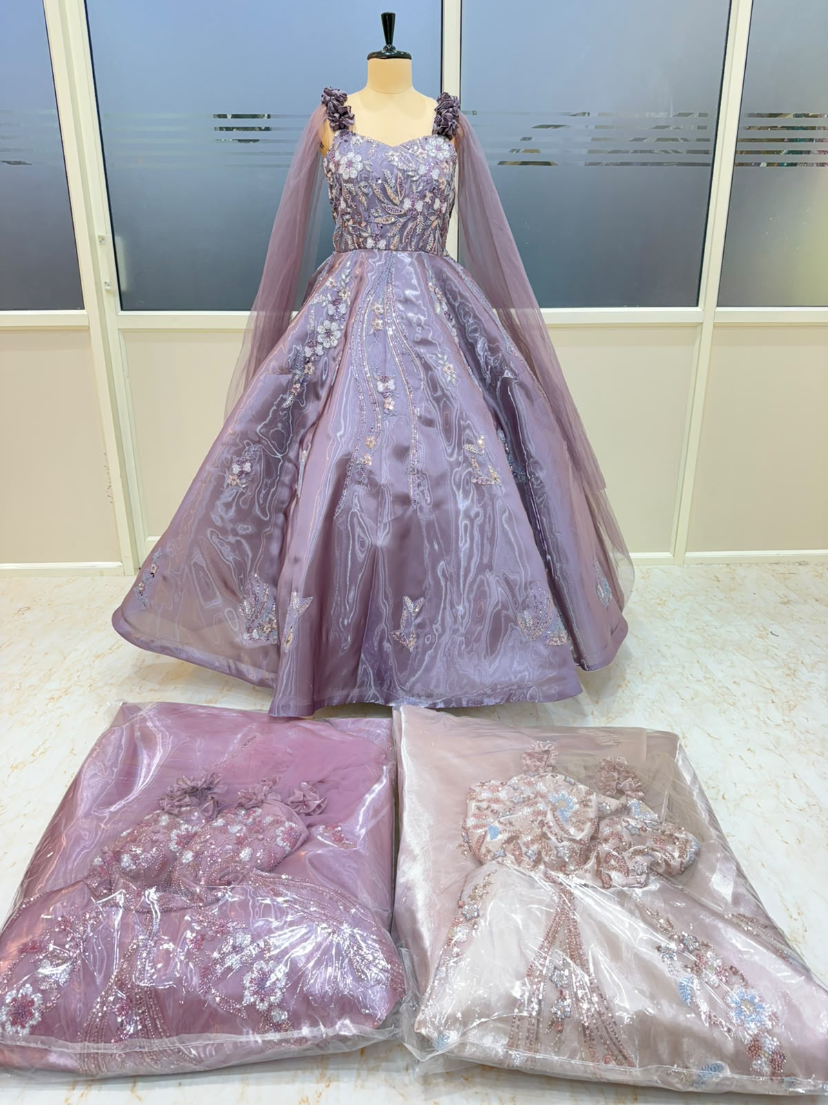 Pink Purple Brown Designer Gown