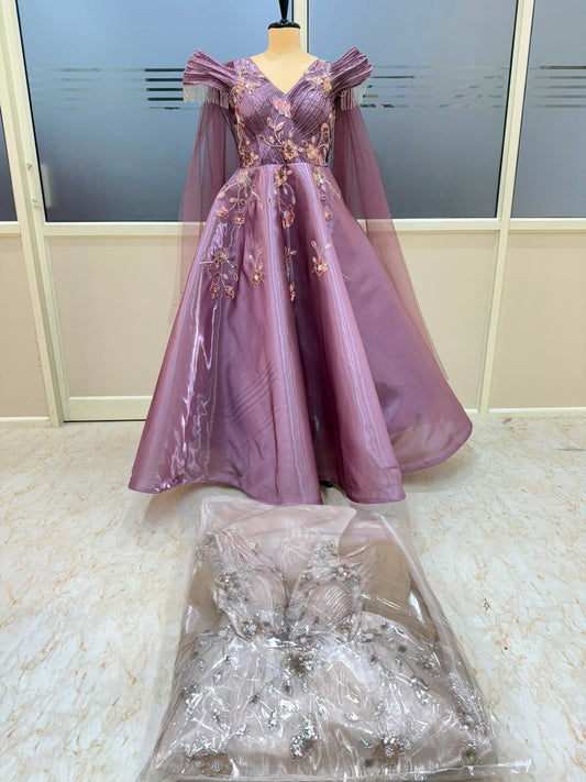 Brown purple Designer Gown