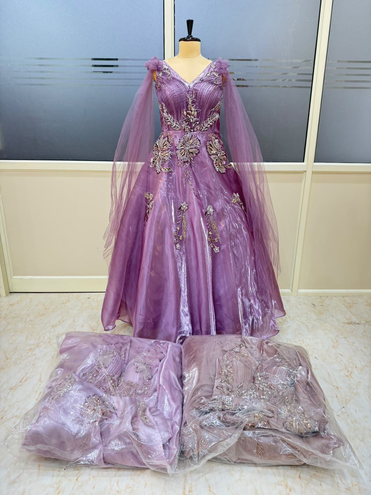Pink Peach Pink Designer Gown