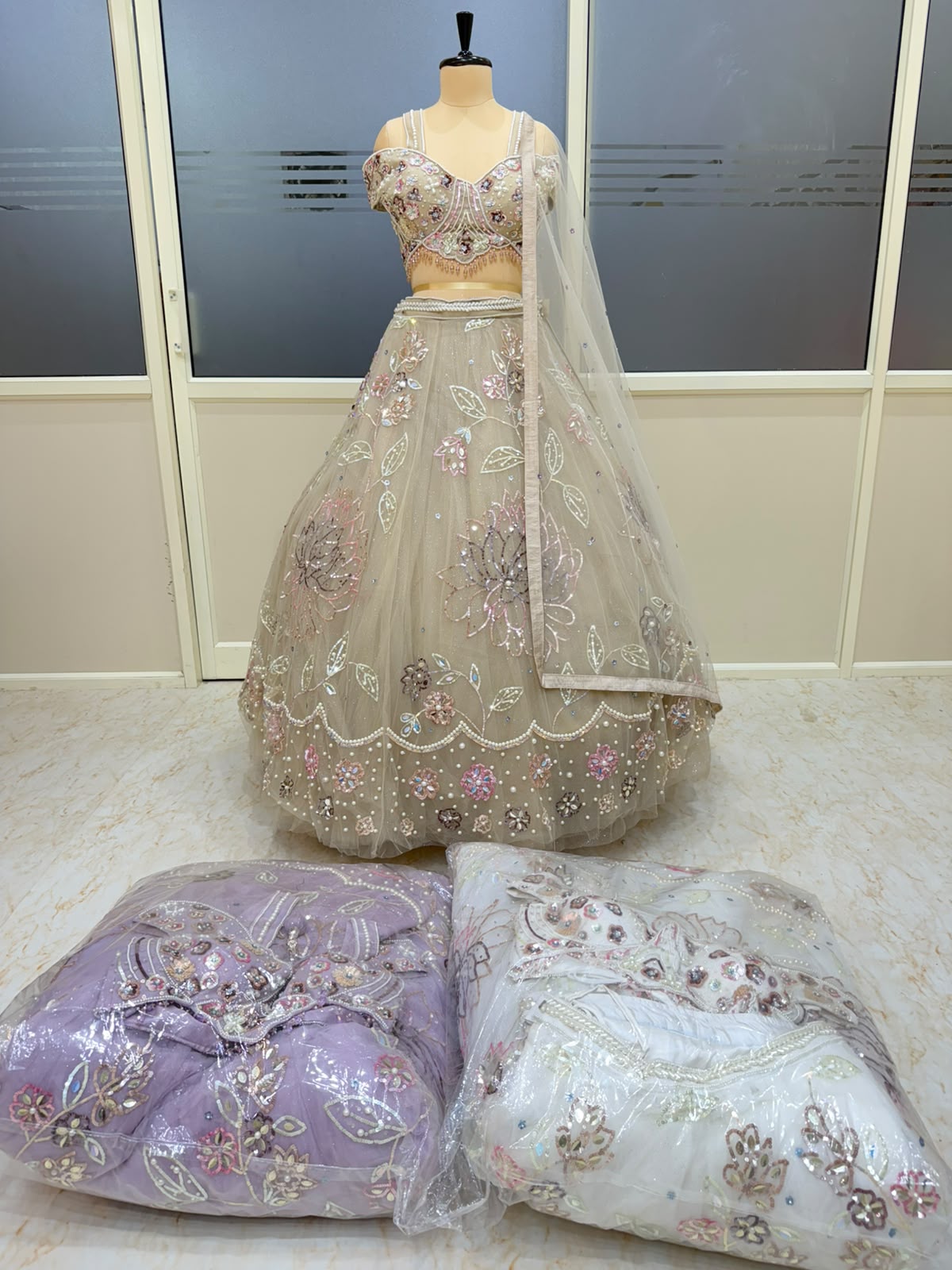 Golden Designer Pdp Crop Top Lehenga